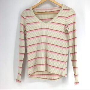 NEW American Eagle Ribbed Long Sleeve V-Neck Top